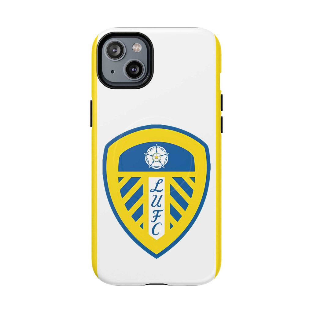 Leeds Utd MagSafe iPhone case with official-inspired crest and dual-layer protection