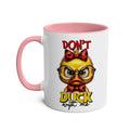 Dont Duck with me coffee mug with humorous grumpy duck design and glossy finish