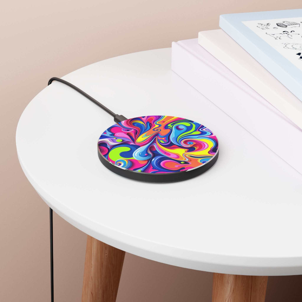 Vibrant Colour Splash Design Wireless Charger