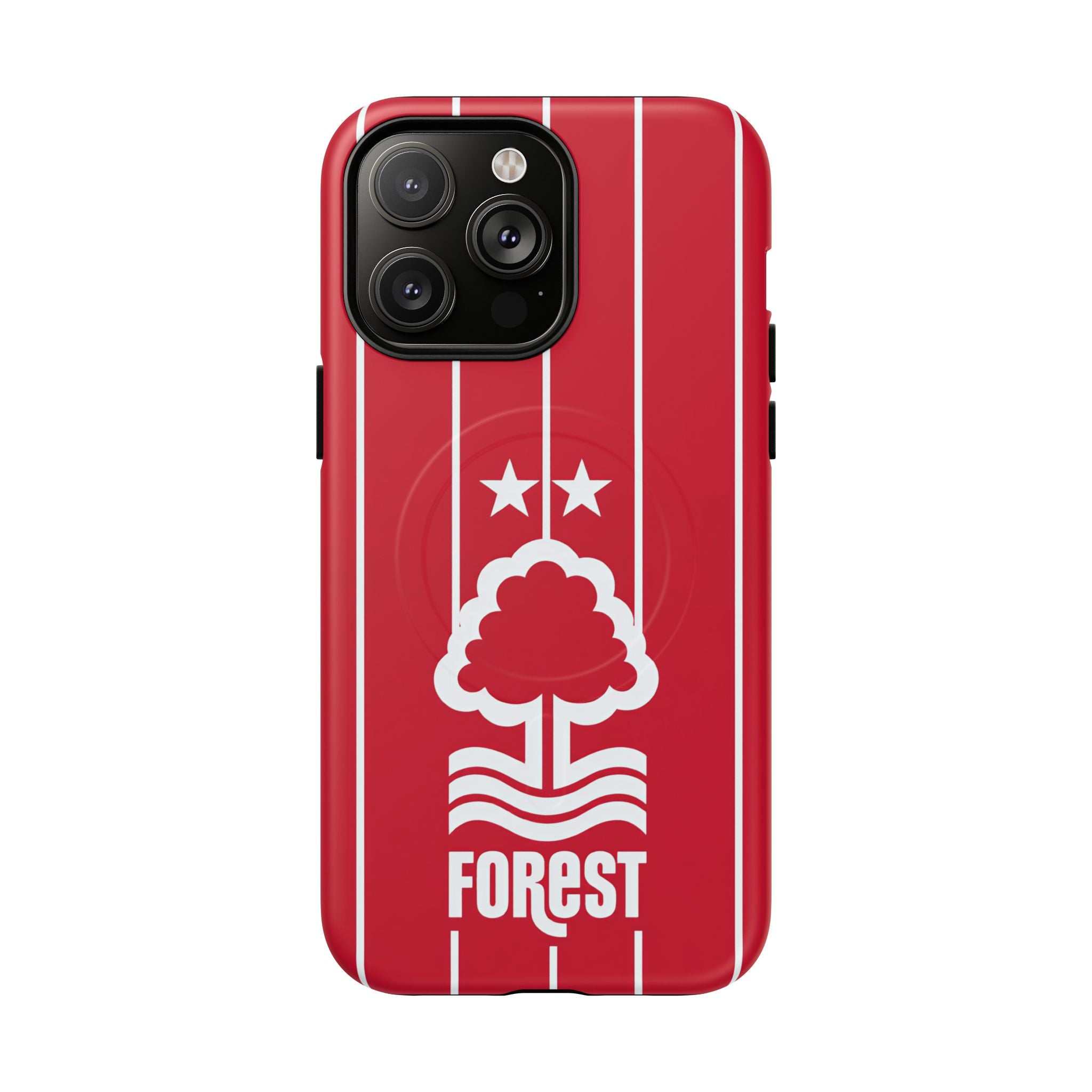 Nottingham Forest Magsafe iPhone Case with red design, club crest, and MagSafe compatibility for protection and wireless charging