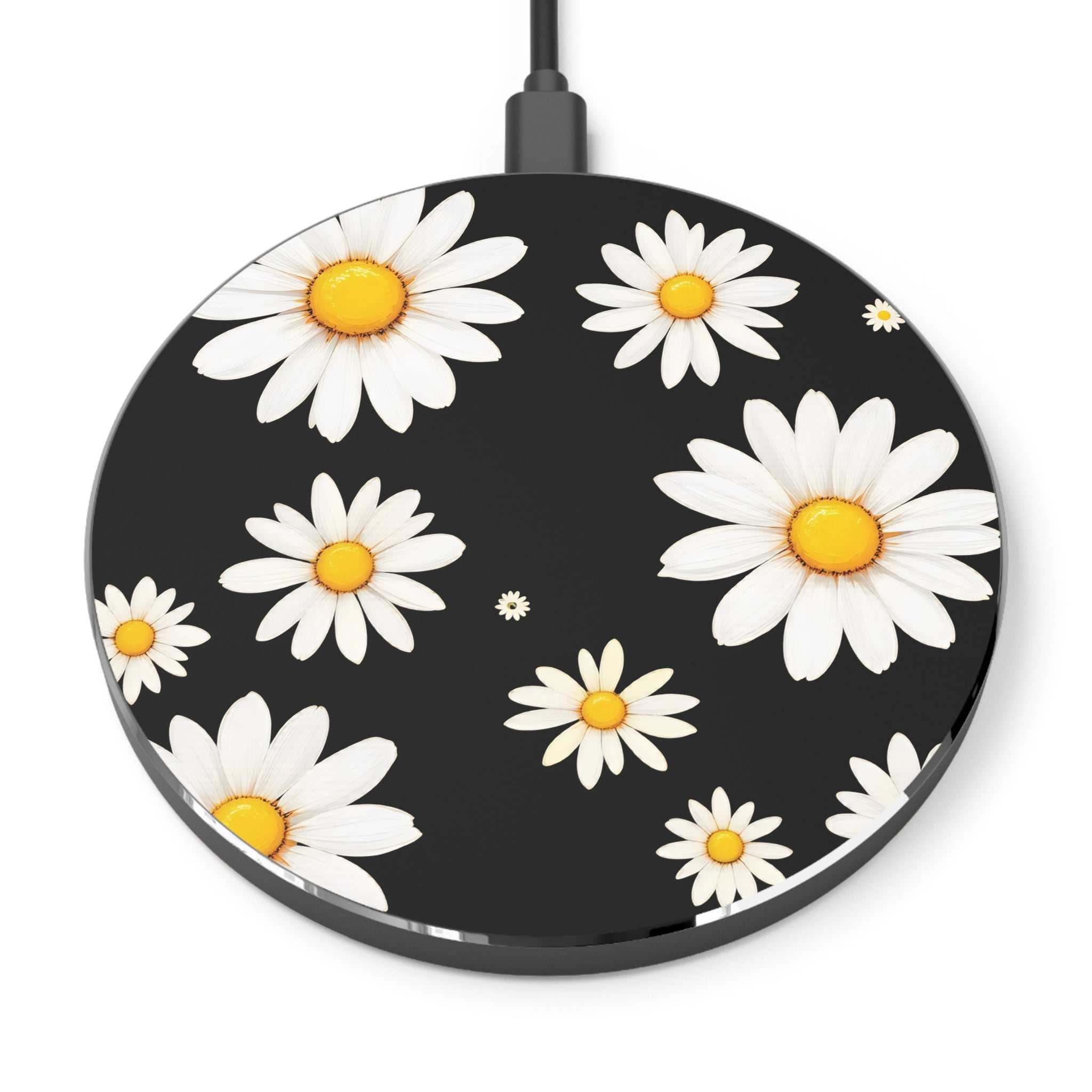 Black Daisy Design Wireless Charger
