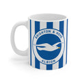 Brighton FC mug with seagull design and glossy finish, ideal for football fans and coffee lovers