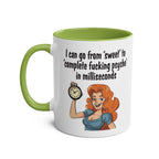 Cheeky Rude Ceramic Two Tone Mug with playful design and humorous text.