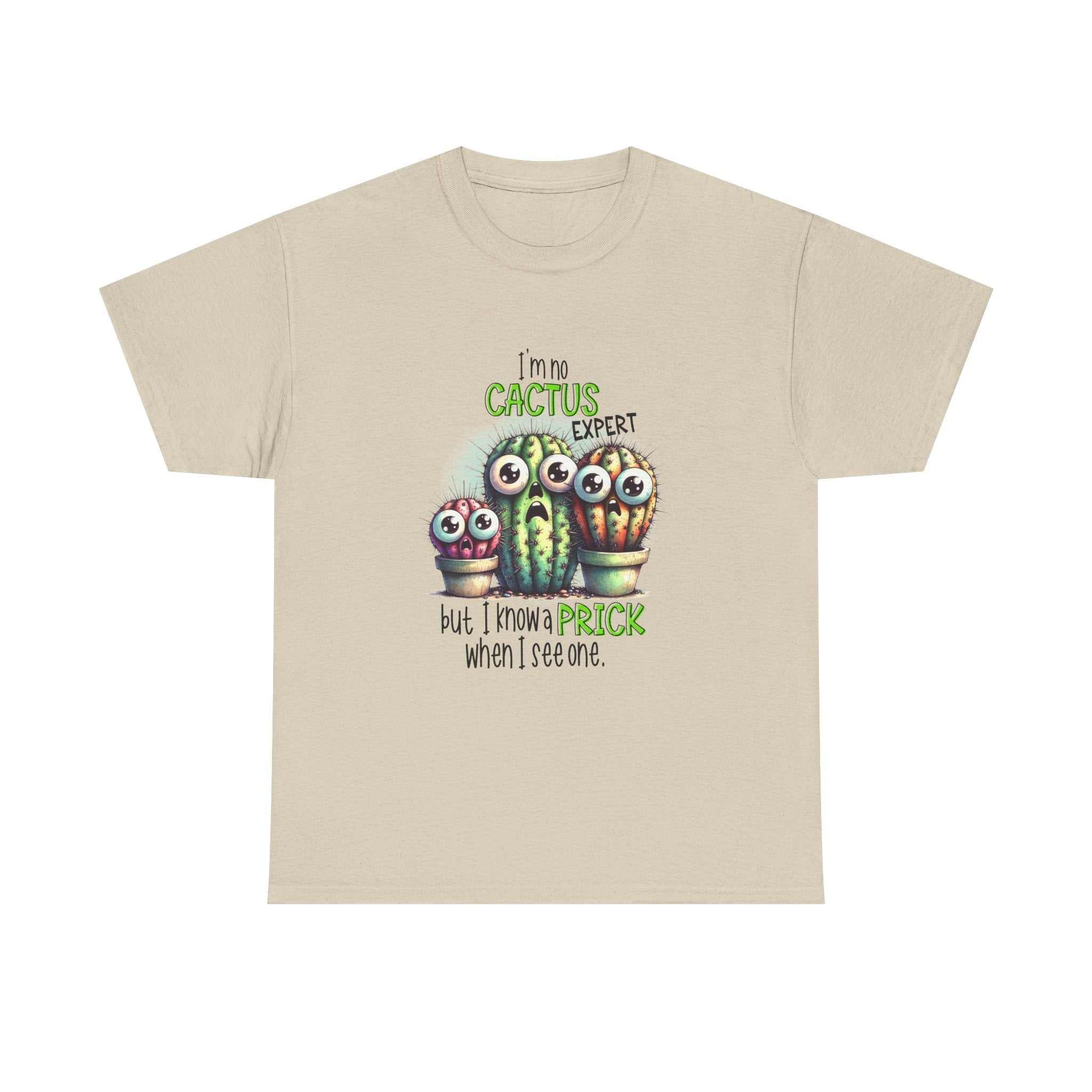 Cactus Expert Fun Graphic T-Shirt with humorous cactus design on soft cotton fabric