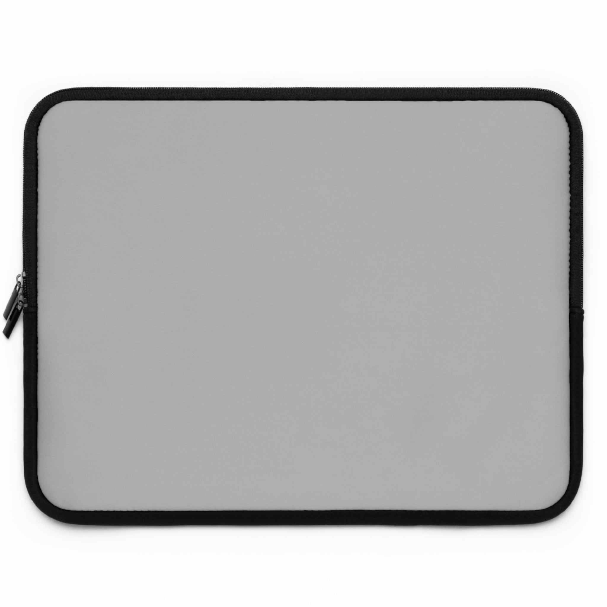 Silver laptop sleeve with durable neoprene, soft foam lining, dual zipper, lightweight and waterproof design