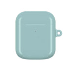Teal green hard shell AirPods case with glossy finish and durable protection
