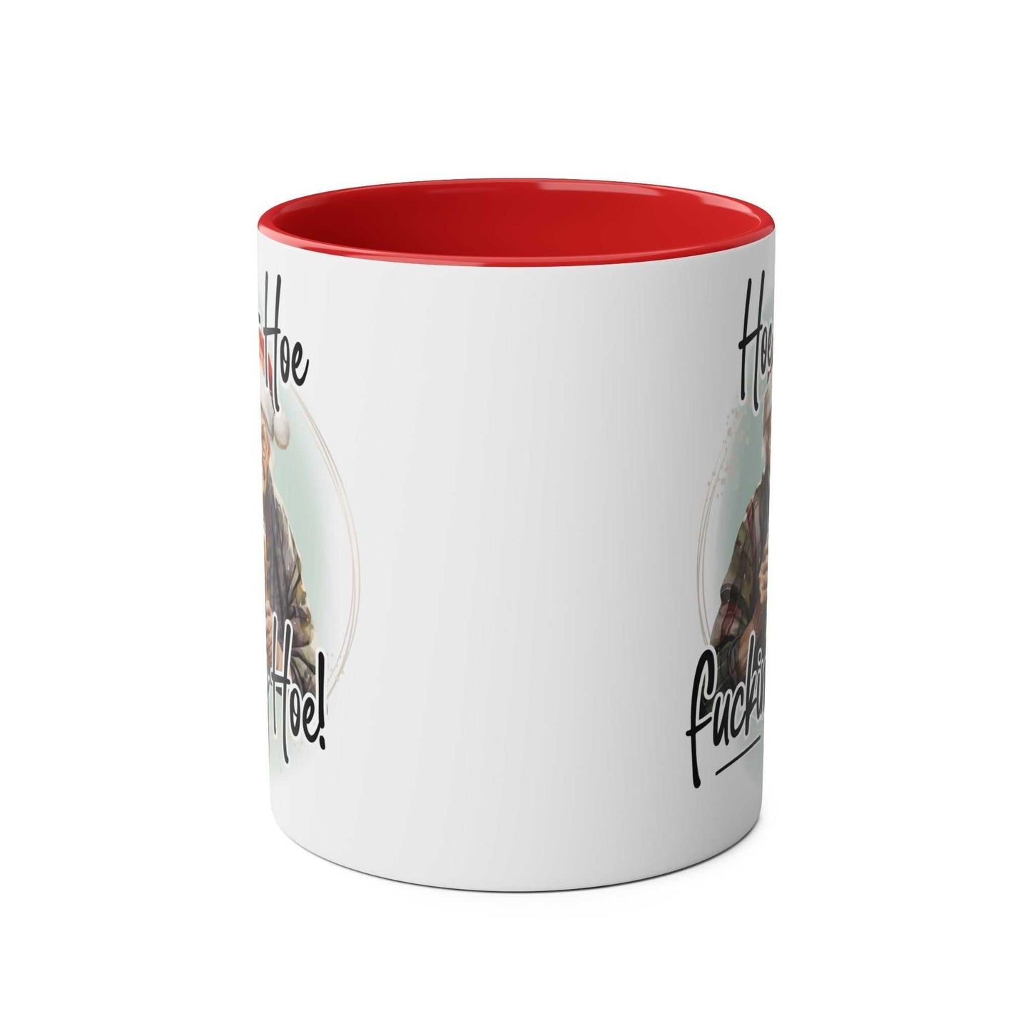 Sweary Granny Christmas Mug with humorous design, glossy finish, red interior.