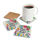 Cheeky "Take Your Fuckery Elsewhere" coaster set with floral design and cork back.