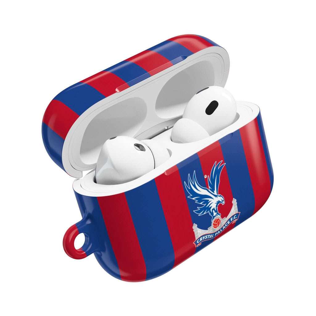 Crystal Palace FC AirPods Pro protective case in red and blue with eagle crest, durable shock-resistant design.