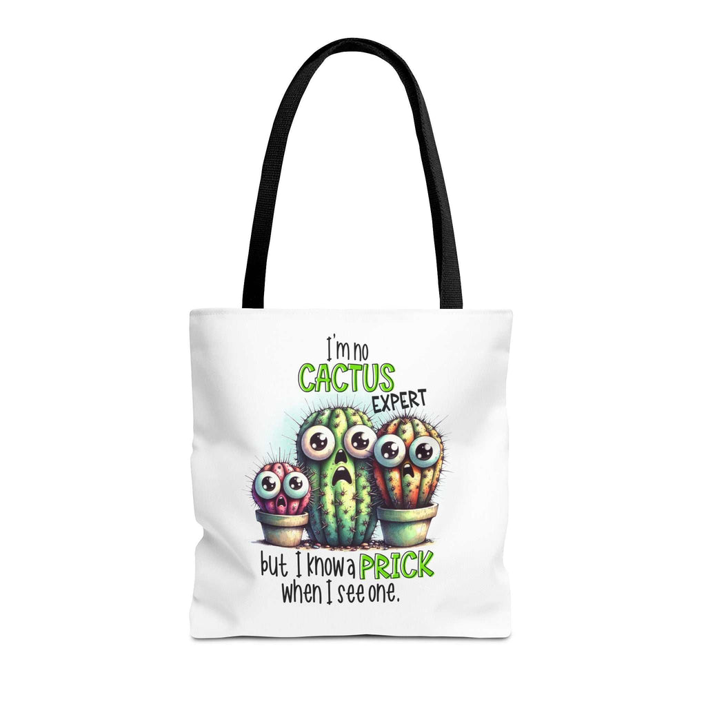 Fun cactus tote bag with cheeky design and multiple handle colors for everyday use