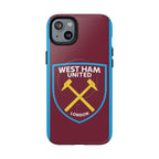 West Ham Utd MagSafe iPhone case with claret and blue colors and official-inspired crest, protective dual layer design