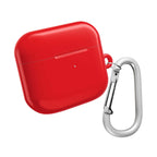 Red AirPods Pro protective case with glossy finish and carabiner clip
