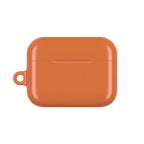 Bold orange hard shell protective case for AirPods and AirPods Pro with glossy finish and wireless charging compatibility
