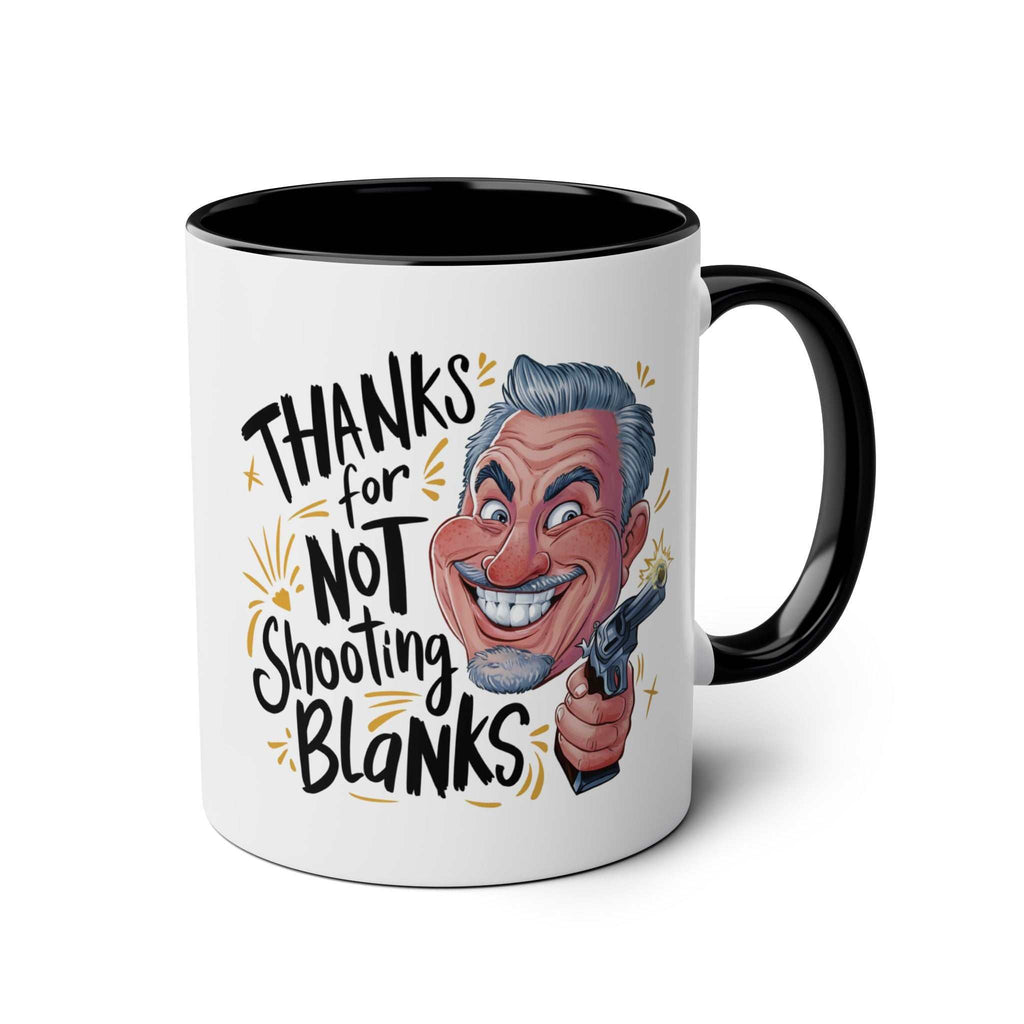 Fun Fathers Day Gift Mug with humorous design, glossy finish, and black handle, perfect for making dads smile.