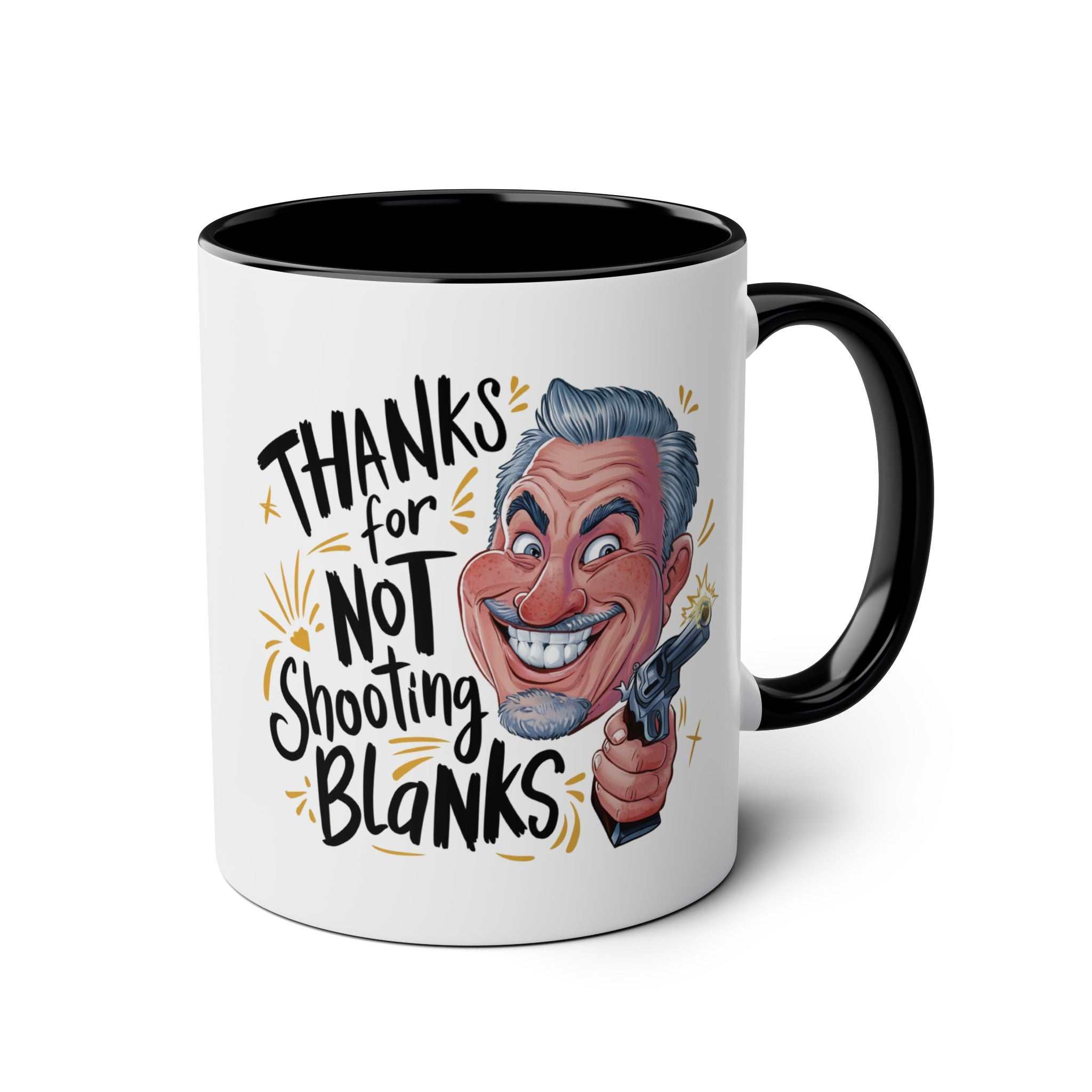 Fun Fathers Day Gift Mug with humorous design, glossy finish, and black handle, perfect for making dads smile.
