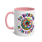 The Back Door is the Fun Door Mug with cheeky text, vibrant colors, and glossy finish, perfect for gifting or personal use