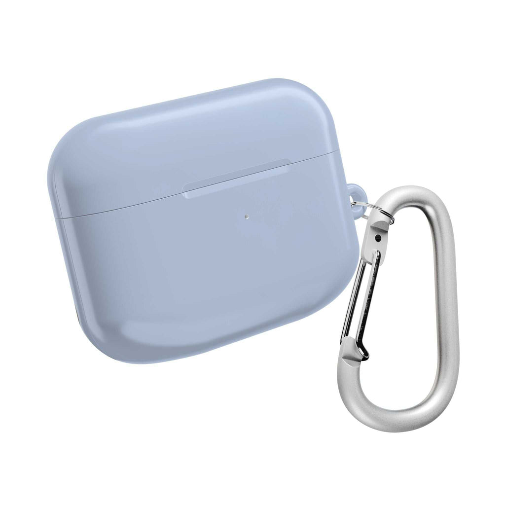 Misty Blue AirPods/Pro Protective Case with durable hard shell and carabiner clip
