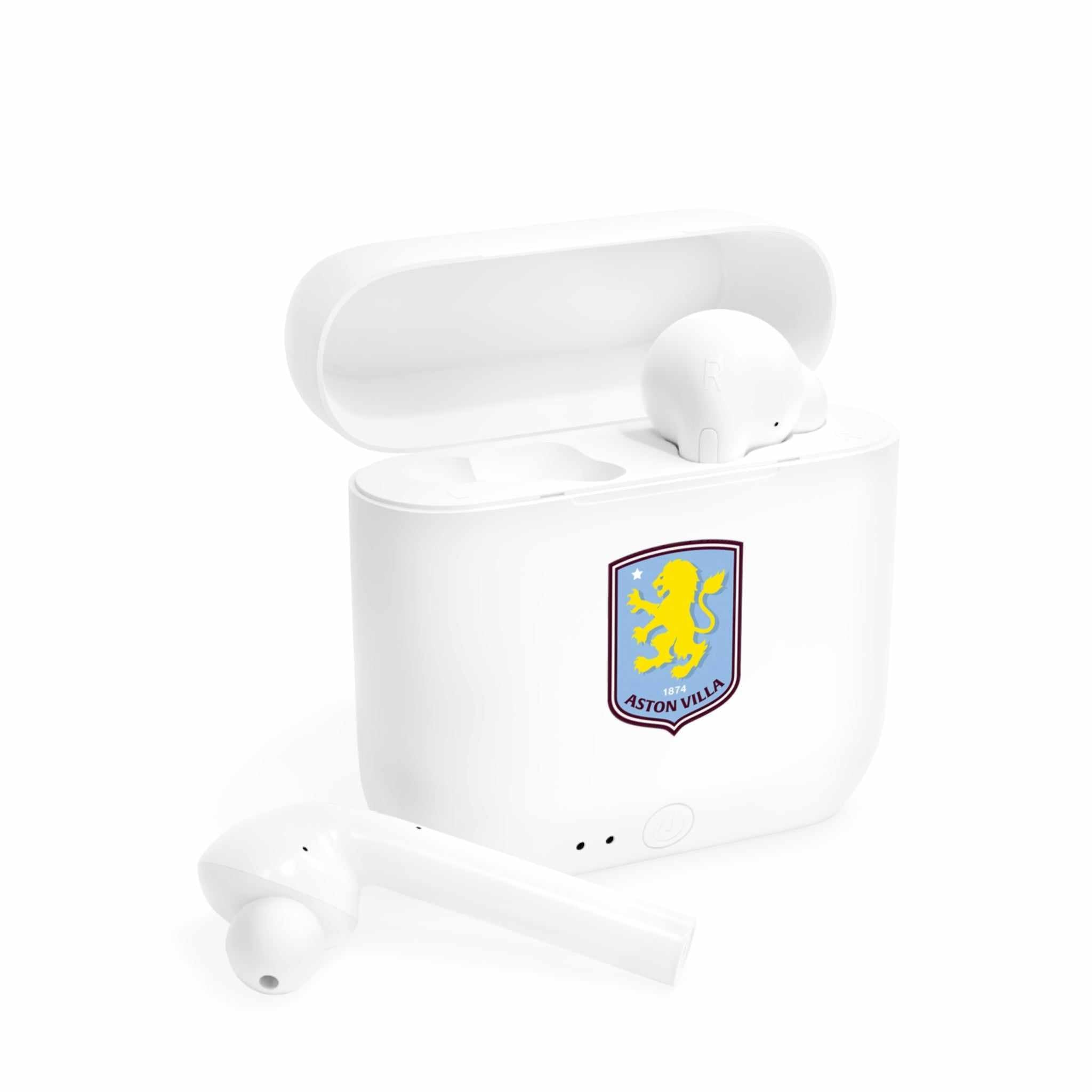 Aston Villa Wireless Essos Earbuds with fan-inspired charging case and Bluetooth 5.0 connectivity