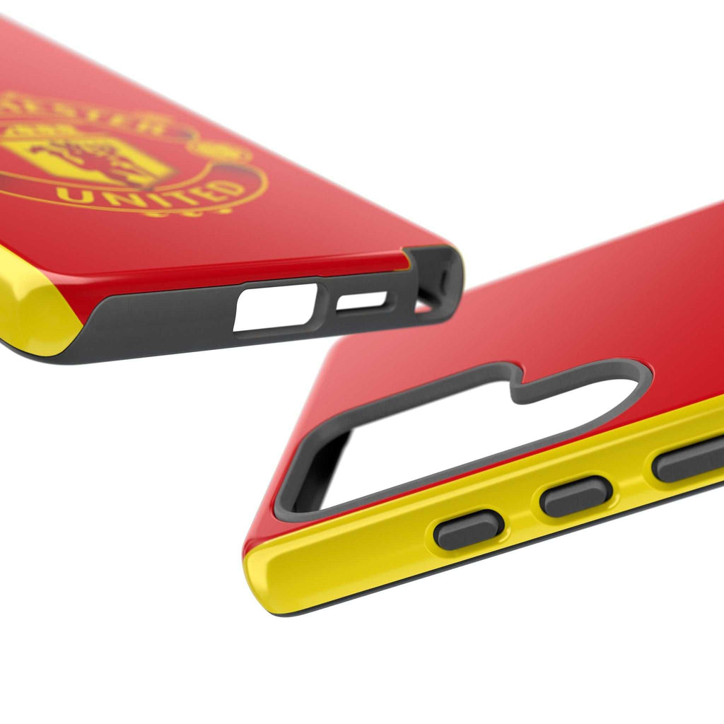 Manchester United Magnetic Samsung Case with red club crest and dual-layer protection for wireless charging