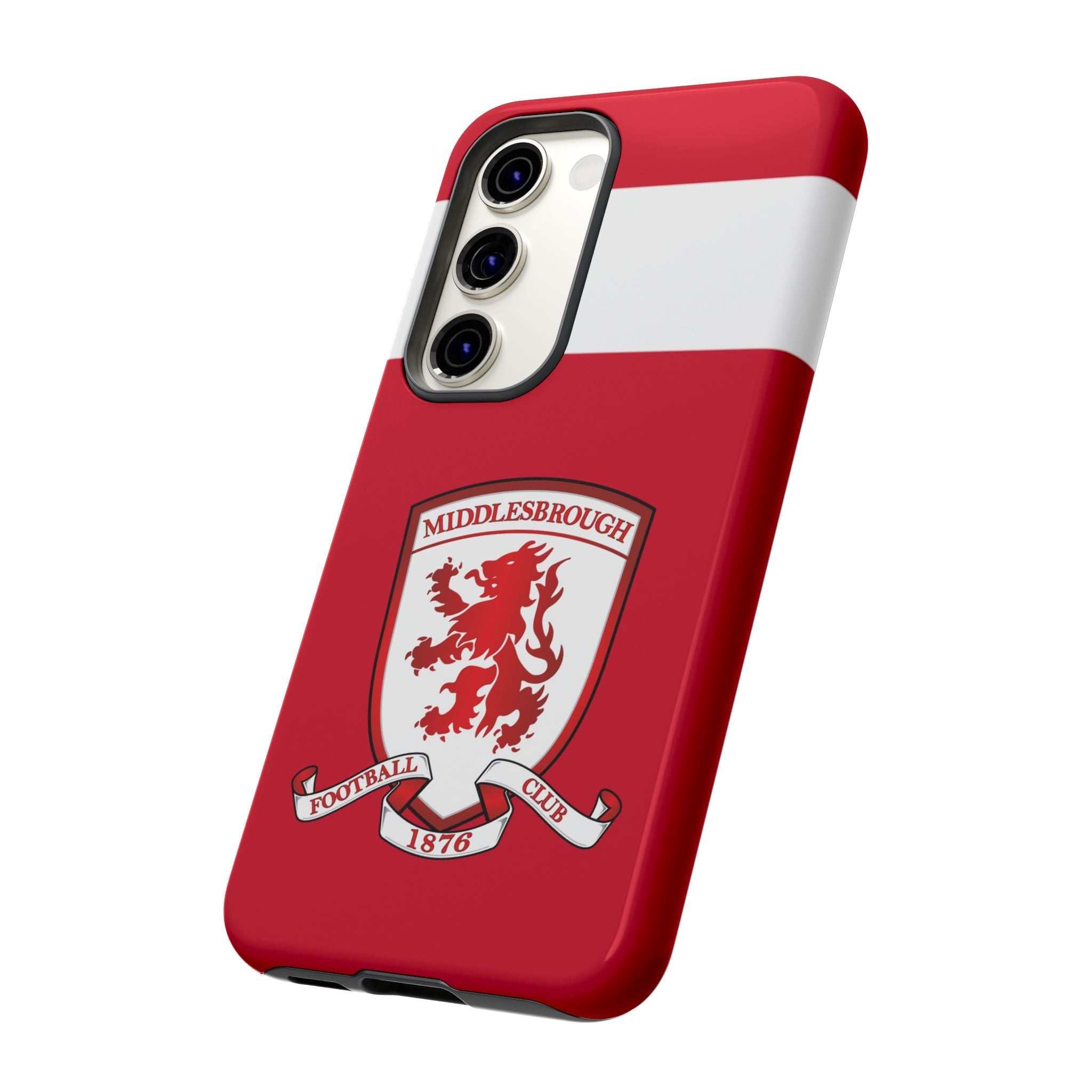 Middlesbrough Magnetic Samsung Case with red colors and dual-layer protection for wireless charging