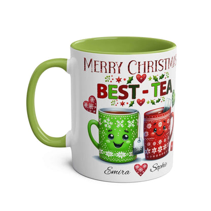 Personalised Bestie Christmas Mug with cute festive design and names.