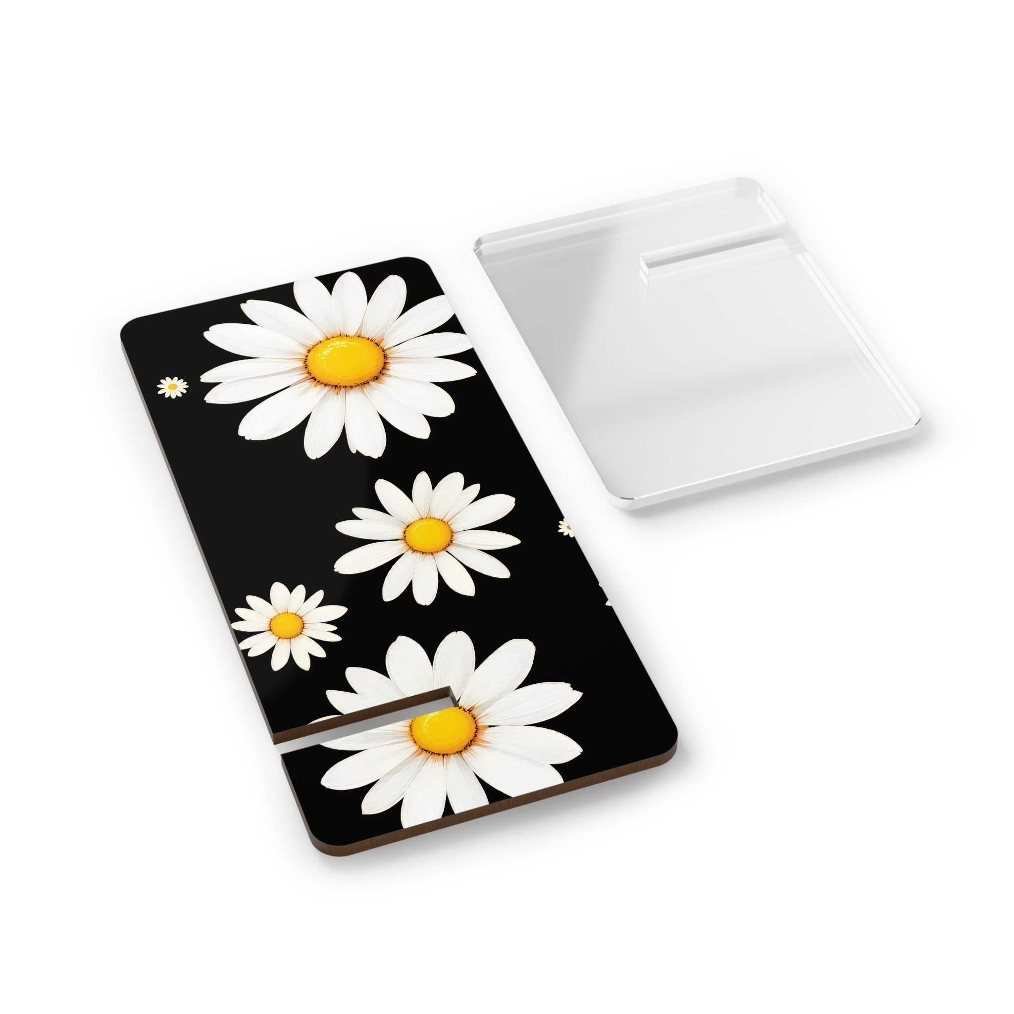 Black Daisy Print Phone Display Stand