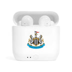 Newcastle Utd wireless earbuds with charging case and fan-inspired club crest design