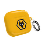Wolves FC AirPods protective yellow hard case with wolf crest and keyring for AirPods and AirPods Pro