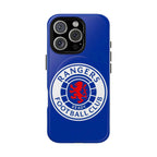 Rangers FC MagSafe iPhone case in royal blue with official-inspired crest and durable dual-layer protection