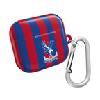 Crystal Palace FC AirPods protective case with red and blue stripes and eagle crest, shock-resistant and wireless charging compatible