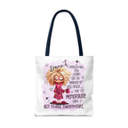 Cheeky menopause humour tote bag with durable spun polyester and colorful handles for everyday use