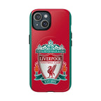 Liverpool FC MagSafe iPhone case red with official-inspired crest and dual layer protection