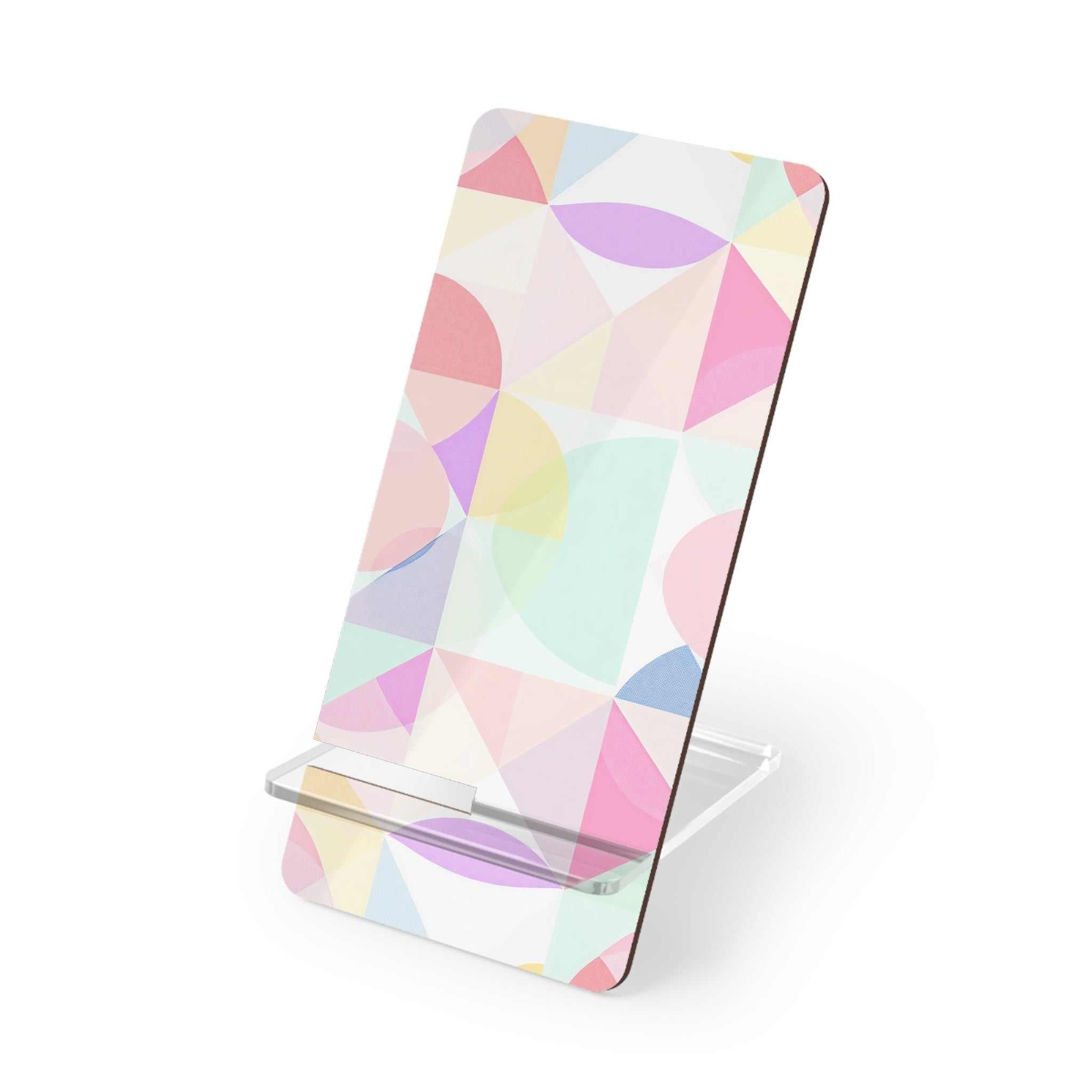 Pastel Geometric Print Phone Display Stand