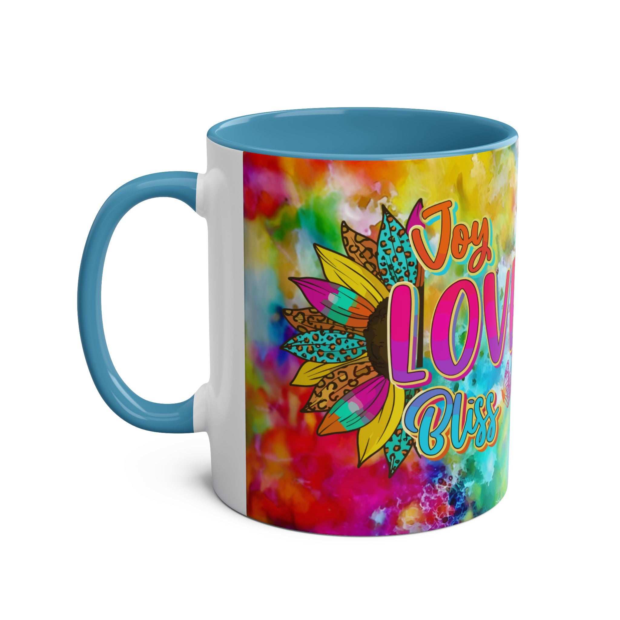 Vibrant ceramic LGBTQ+ Pride mug with rainbow design and inspiring message.