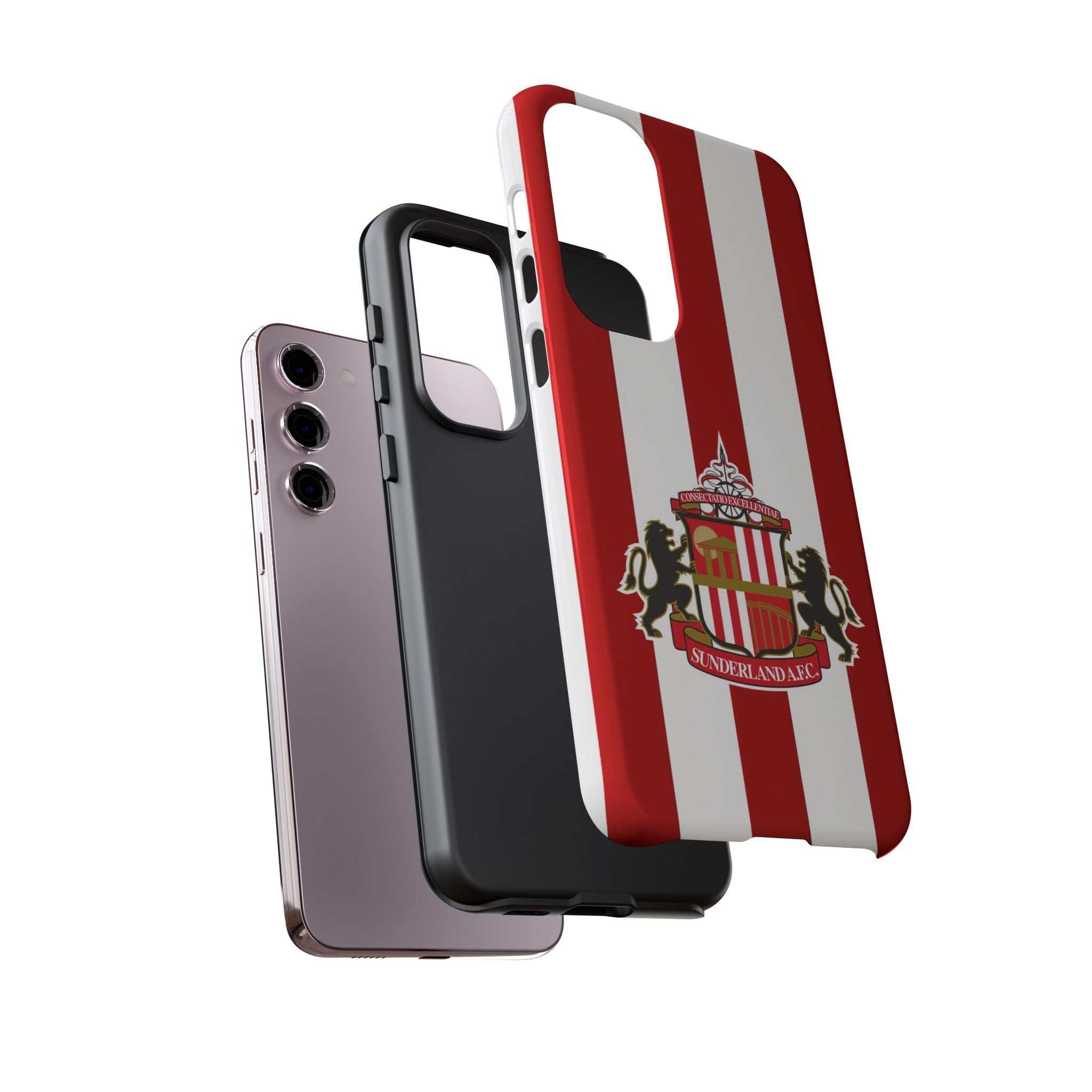Sunderland FC Samsung phone case with red and white colors and magnetic protection features