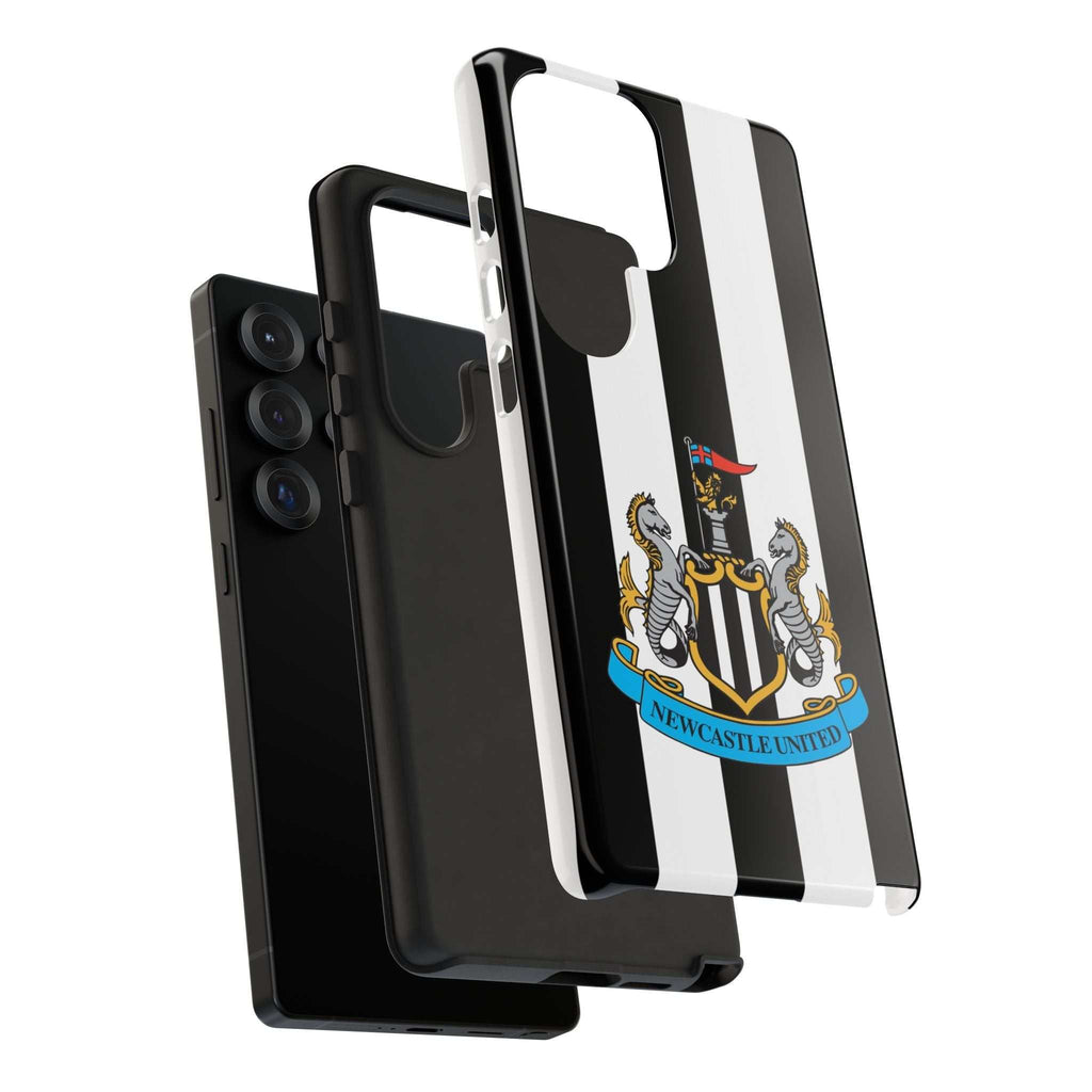 Newcastle United Magnetic Samsung phone case with black and white colors and team-inspired crest