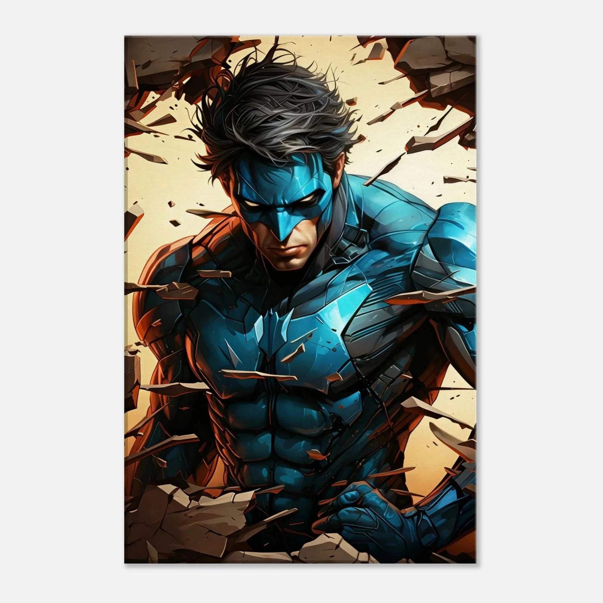 Nightwing Wall Canvas with vibrant colors and striking hero design.