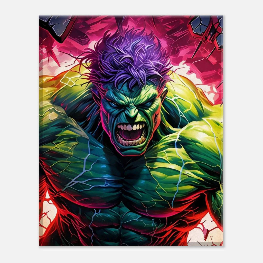 Incredible Hulk wall canvas with vibrant colors and bold design.