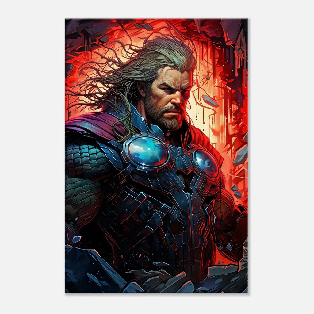 Thor Wall Canvas with bold, striking imagery, featuring vibrant print and available in multiple sizes.