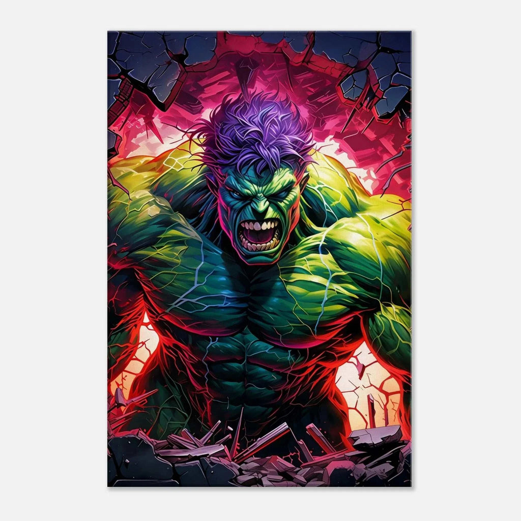 Incredible Hulk Wall Canvas featuring vibrant colors and dynamic pose, perfect for superhero fans.