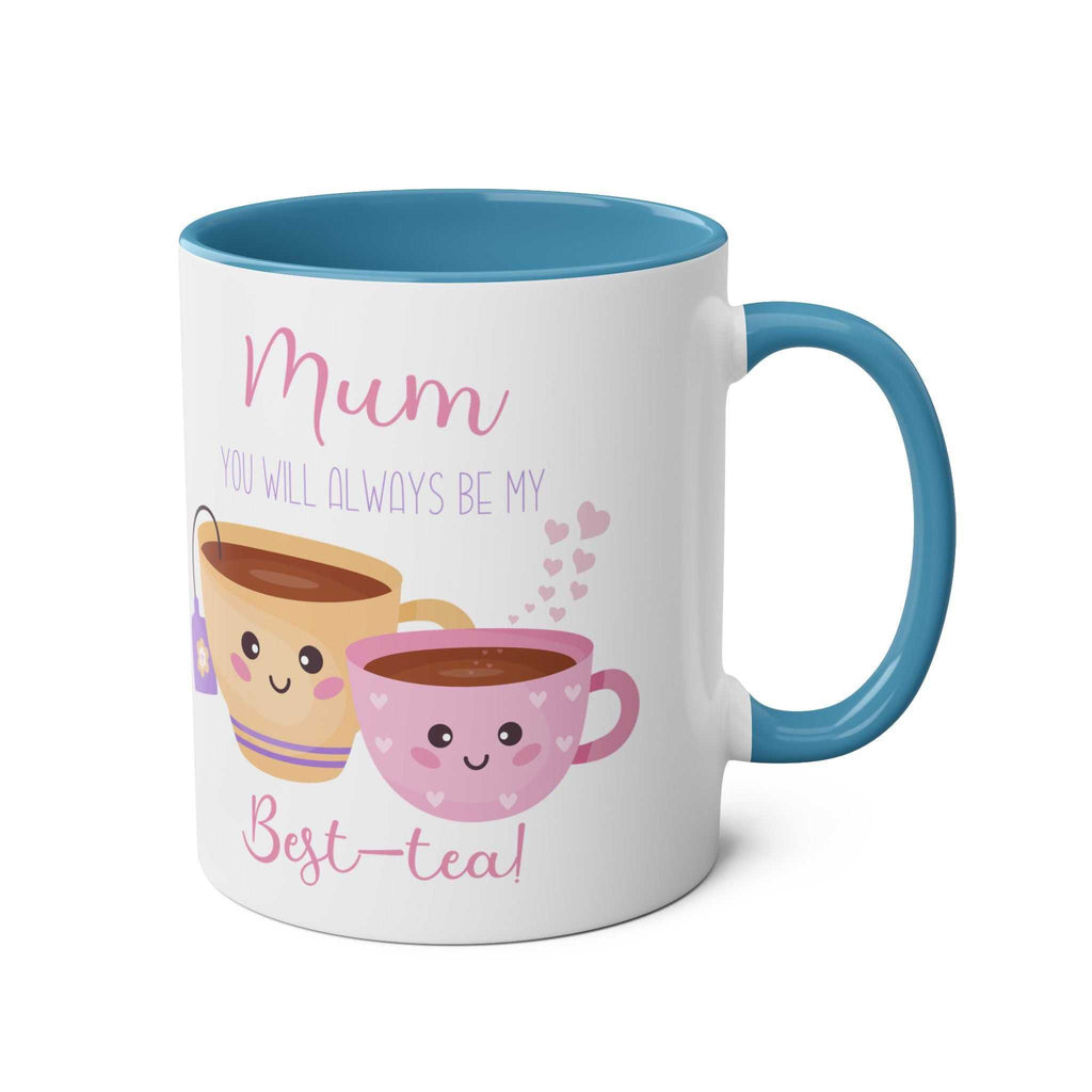 Best Tea Mum Ever Mother's Day mug gift with cute design and colorful handle.