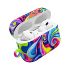 Vibrant Colour Splash hard shell protective case for AirPods and AirPods Pro with bright, swirl pattern design