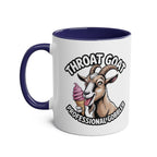 Throat Goat Mug ceramic coffee mug with bold, funny design and glossy finish in seven colors