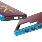 West Ham United magnetic Samsung case with claret and blue colors and shock-absorbing dual layer protection