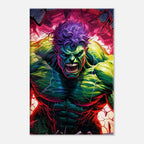 Incredible Hulk wall canvas in vibrant colors showcasing Hulk's strength.