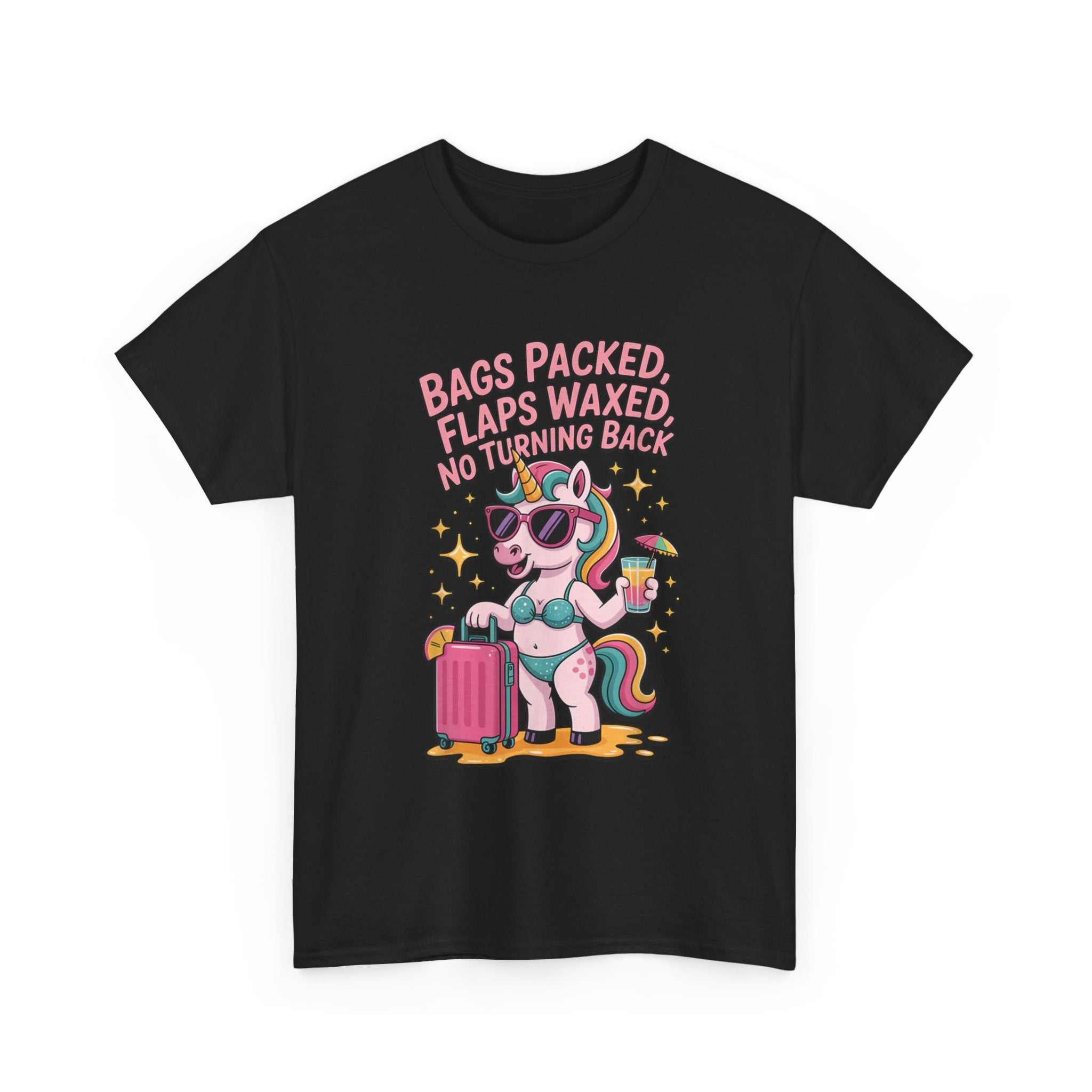 Bags Packed Flaps Waxed T-Shirt ready for travel and wild weekends with bold design and comfortable fit