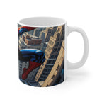 11oz ceramic Spider-Man superhero mug with vibrant comic design, glossy finish, microwave and dishwasher safe