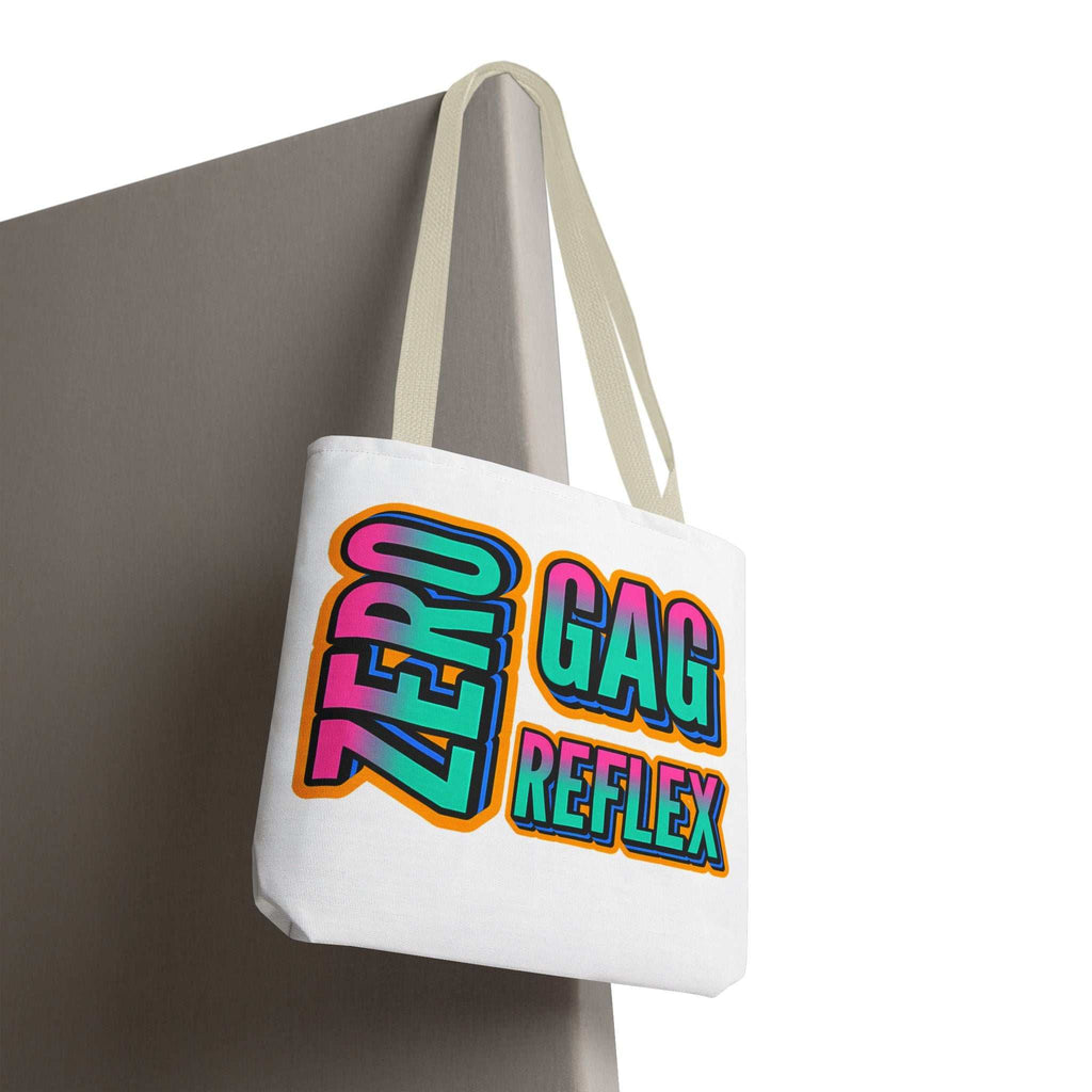 Zero Gag Reflex Tote Bag with cheeky design, durable spun polyester, multiple sizes and handle colors