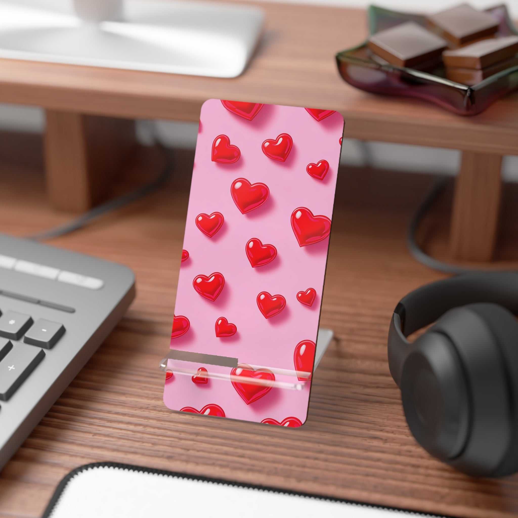 Pink Hearts Phone Display Stand