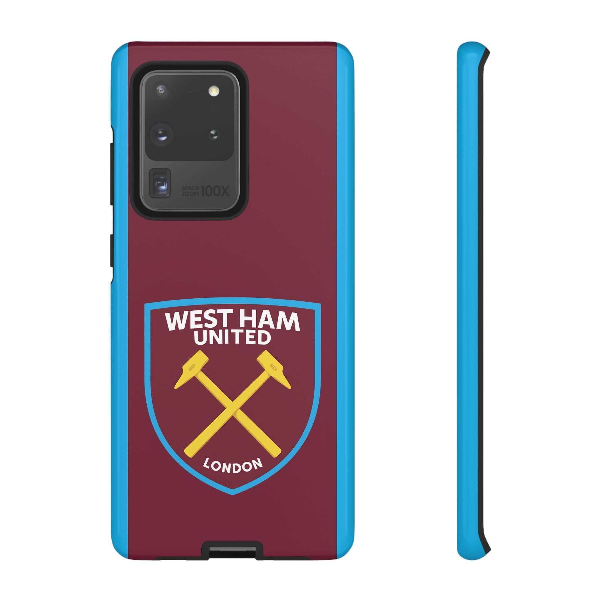 West Ham United Magnetic Samsung Case with claret and blue colors and club-inspired crest